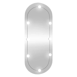 vidaXL Wandspiegel mit LED-Leuchten 45x100 cm Glas Oval 3189164