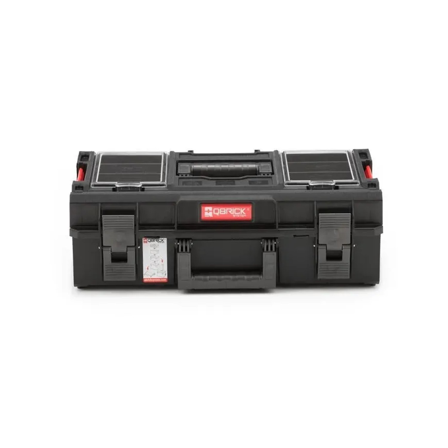 Schwarzer PROREGAL QBRICK Werkzeugkasten One mit transparentem Deckel, 15,5 Liter Volumen.