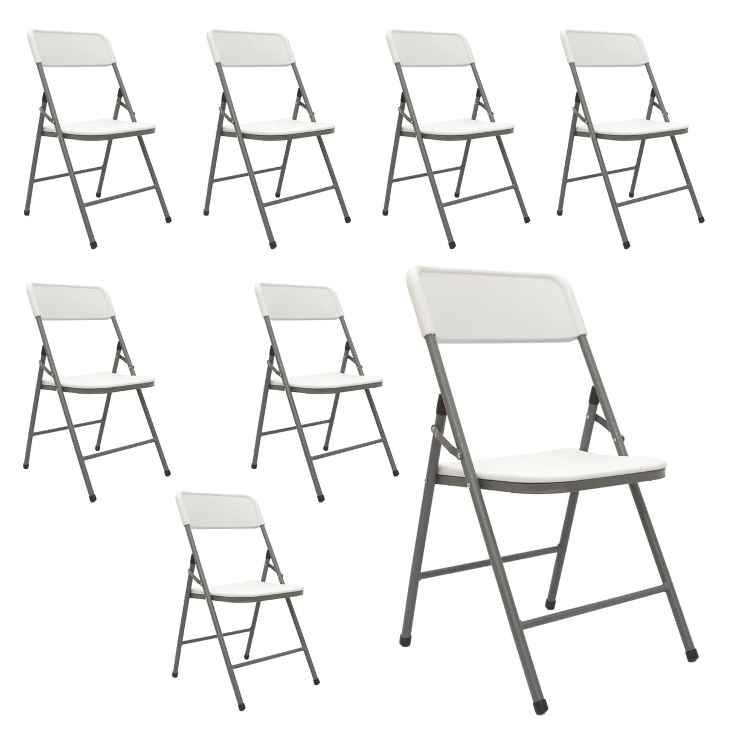 AMANKA Klappstühle 8er Set 50 x 46 x 835 cm bis 150 kg Belastbar - Weiss günstig online kaufen