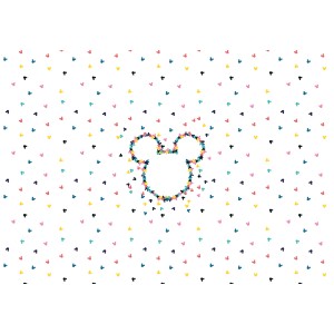 Komar Vlies Fototapete mit Mickey Mouse Ohren und bunten Punkten, 400x280 cm.