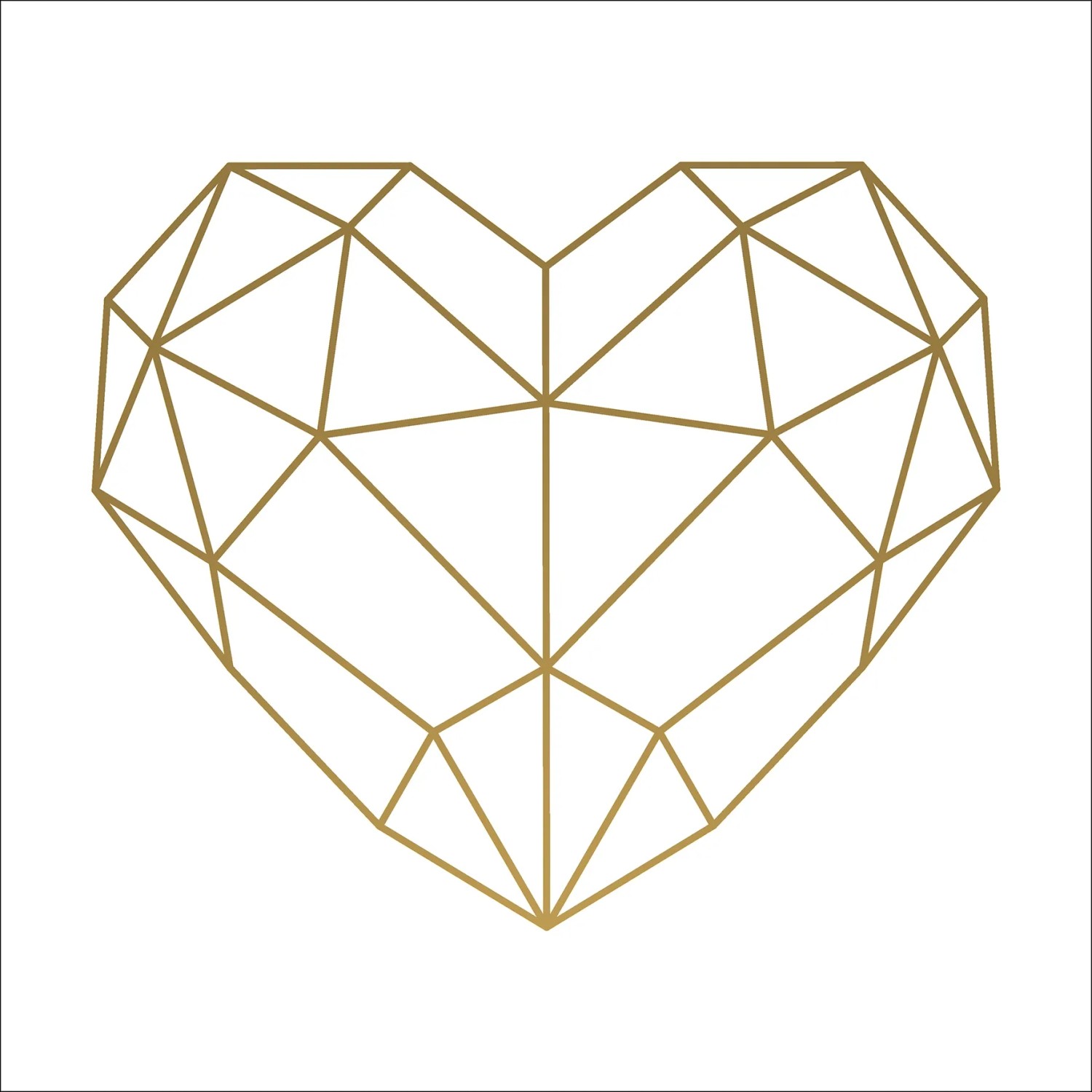 Pro Art Dekopanel Golden Polygon Heart 30 cm x 30 cm