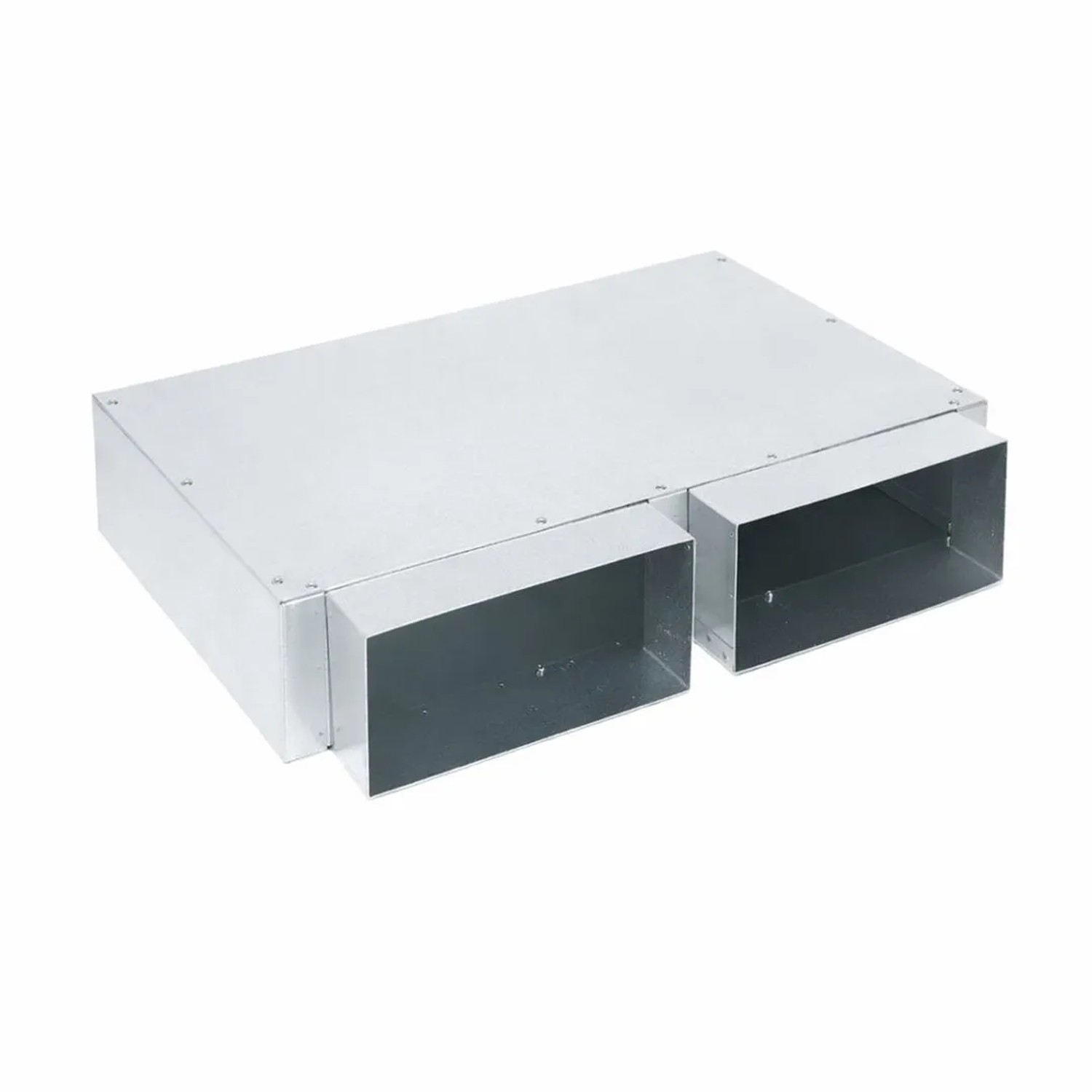 Subtiel Flachkanal Verteiler 200 x 90 mm Zwei Eingänge Kein Ausgang