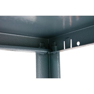Detailaufnahme: Schwarzes Schulte Steckregal, 190x100x40 cm, Stecksystem.