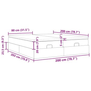 vidaXL Ottoman-Bett mit Matratzen Dunkelgrau 200x200 cm Stoff 3311249