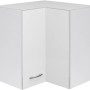 Flex-Well Eck-Hängeschrank Wito, 60x60 cm, Weiß, mit zwei Drehtüren und silberfarbenem Griff.