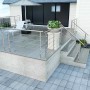 AICA Edelstahl-Treppengeländer, 100 cm, mit 5 Querstäben für Innen- und Außenbereich.