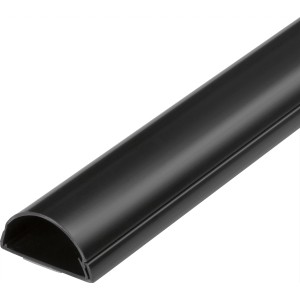 Schwarzer D-Line Kabelkanal, 50x25 mm, 1,5 m Länge, für die Kabelverlegung im Innenbereich.