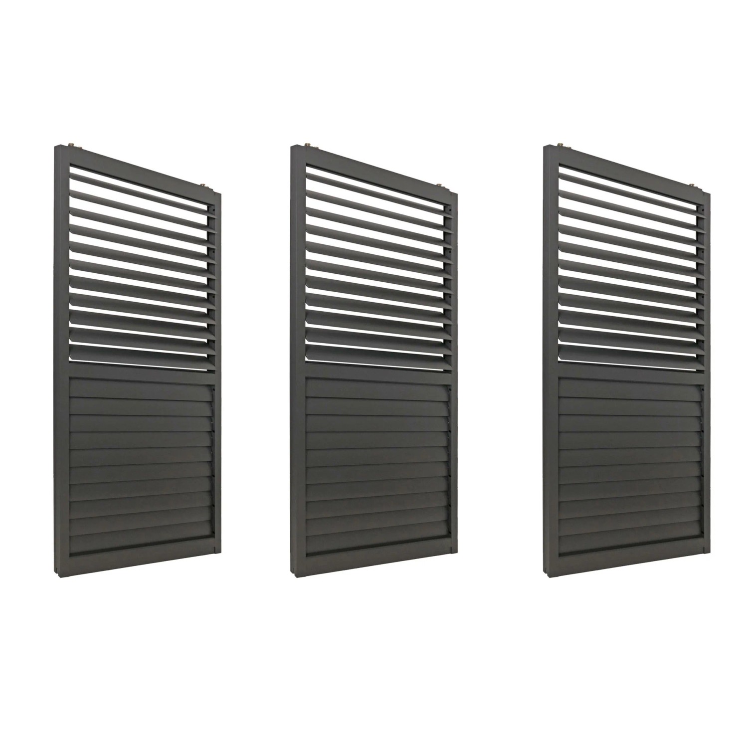 BERLINLODGE 3er-Set Aluminium Schiebetür Für Pergola HxB 206x272cm Anthrazit Terrassenüberdachung Lamellenpaneel Modul