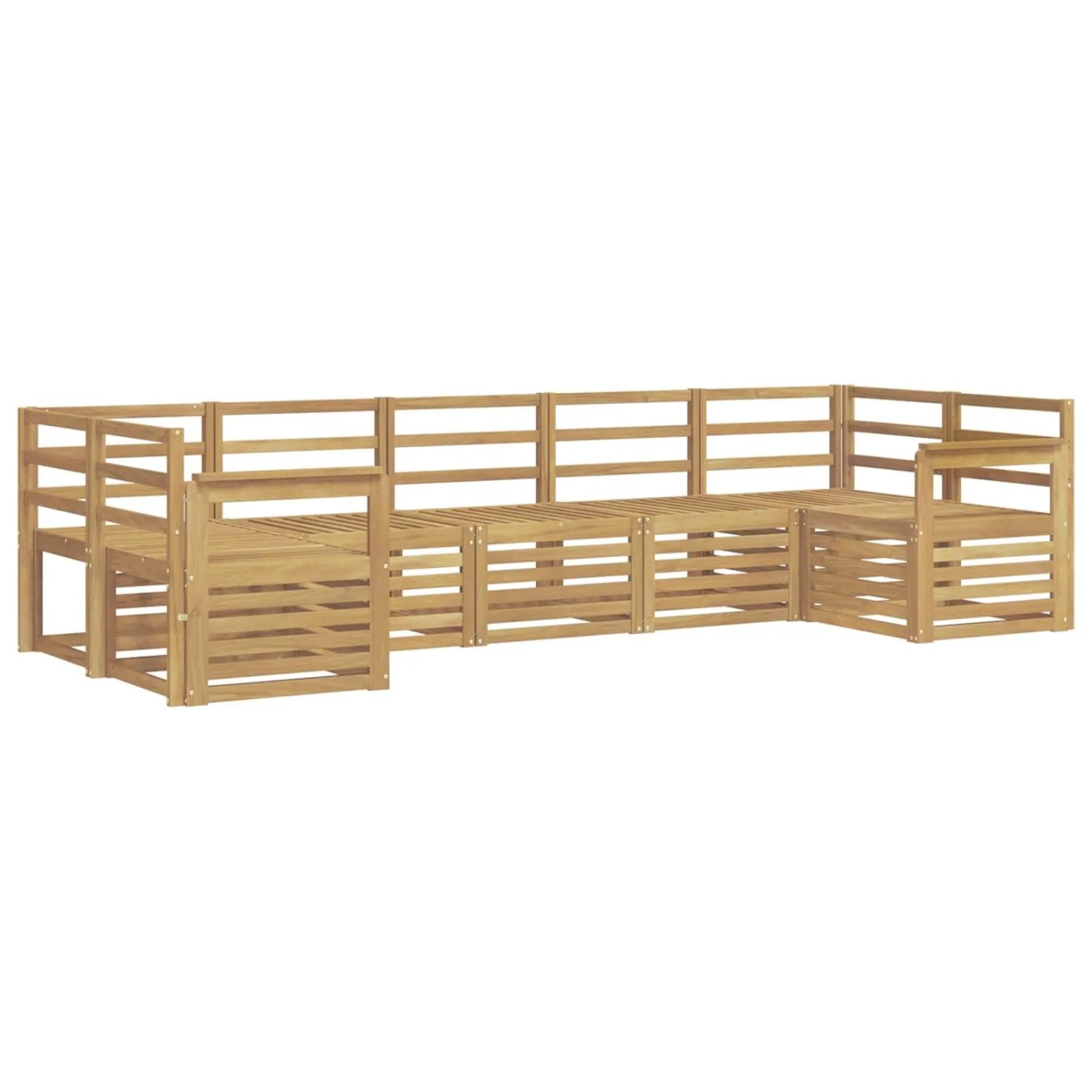 vidaXL Outdoor-Sofagarnitur 7-Tlg Weiß 304 x 128,5 x 73 cm 3392419