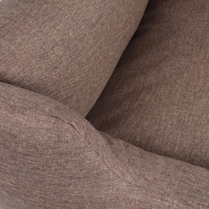 Detailaufnahme: Knuffelwuff Hundebett Lotte Velours, graubraun, Größe M-L, robust und komfortabel.