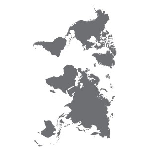 Graues Sanders & Sanders Wandtattoo Weltkarte, 65x85 cm. Dekoratives Wandtattoo für Wohn- und Schlafzimmer.