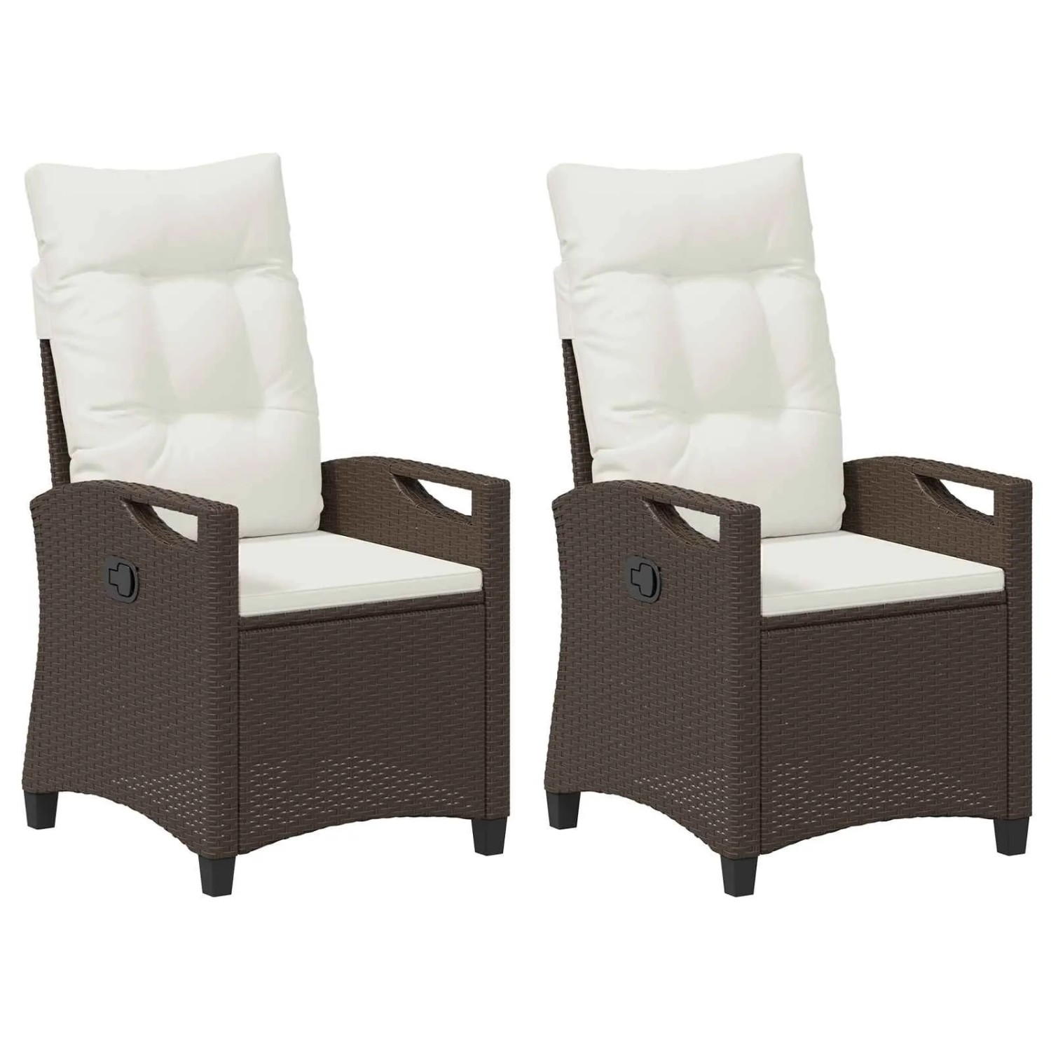 Thumbnail - vidaXL Gartenstuhl 2 Stk Braun und Creme 56 x 60 x 112 cm 42026831