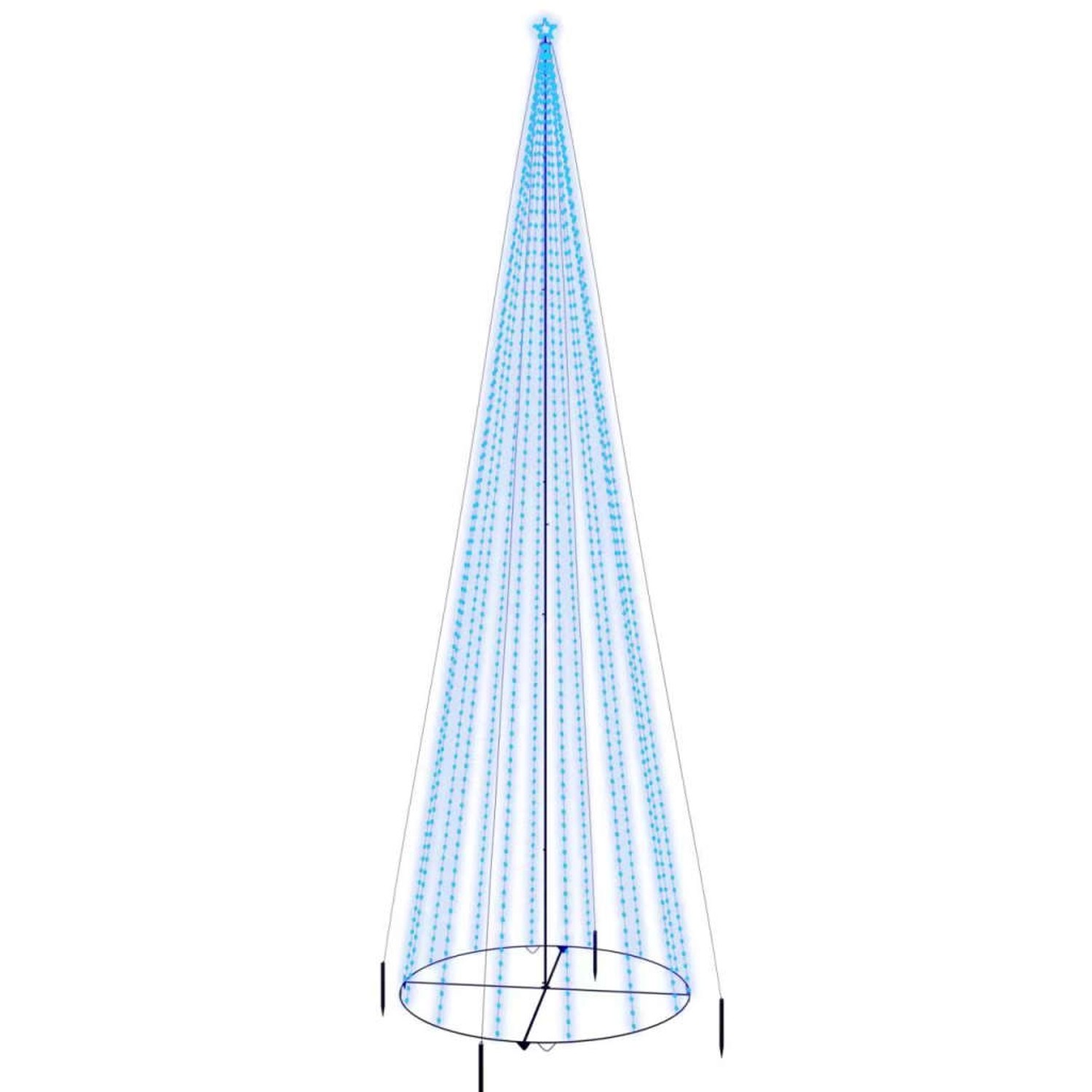 vidaXL Weihnachtsbaum Kegelform Blau 1134 LEDs 230x800 cm