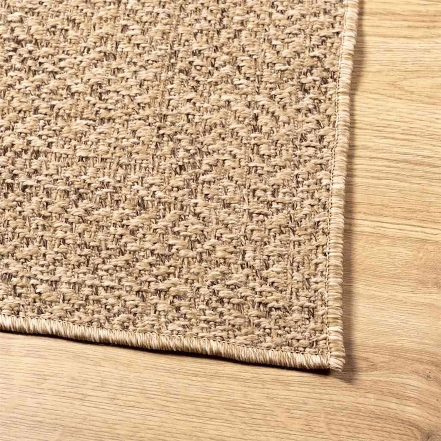 Beiger vidaXL Teppich (200x290 cm) in Juteoptik für Innen und Außen.