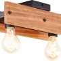 Brilliant Deckenleuchte Calandra, 2-flammig, schwarz und Holz mit zwei Glühbirnen.
