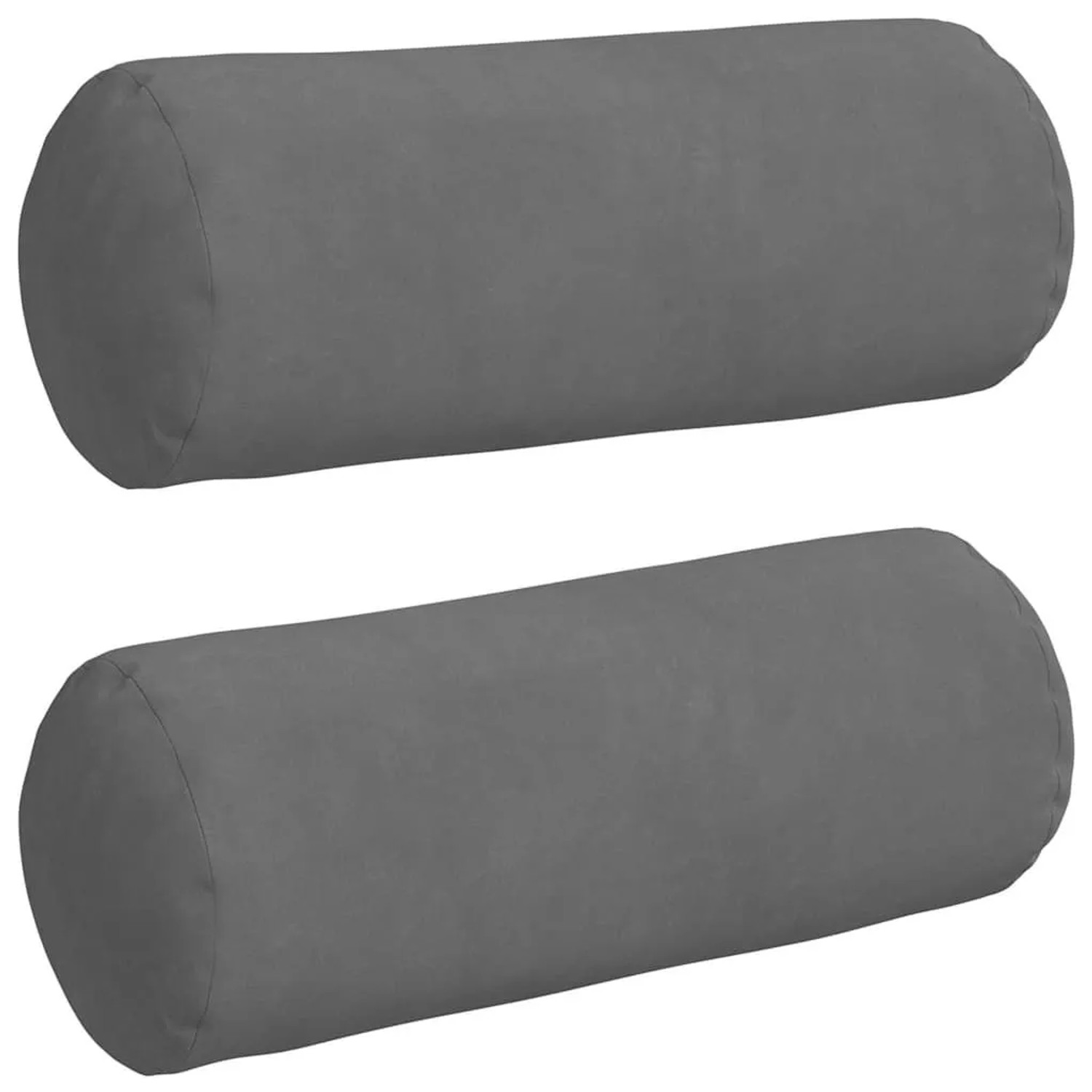 vidaXL Bolsterkissen 2 Stück Dunkelgrau Ø 15 x 40 cm Mikrofaserstoff 42014299