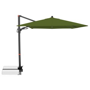 Quadratischer, kiwi-farbener Doppler Ampelschirm MyZone 210x210 cm mit Kurbel.