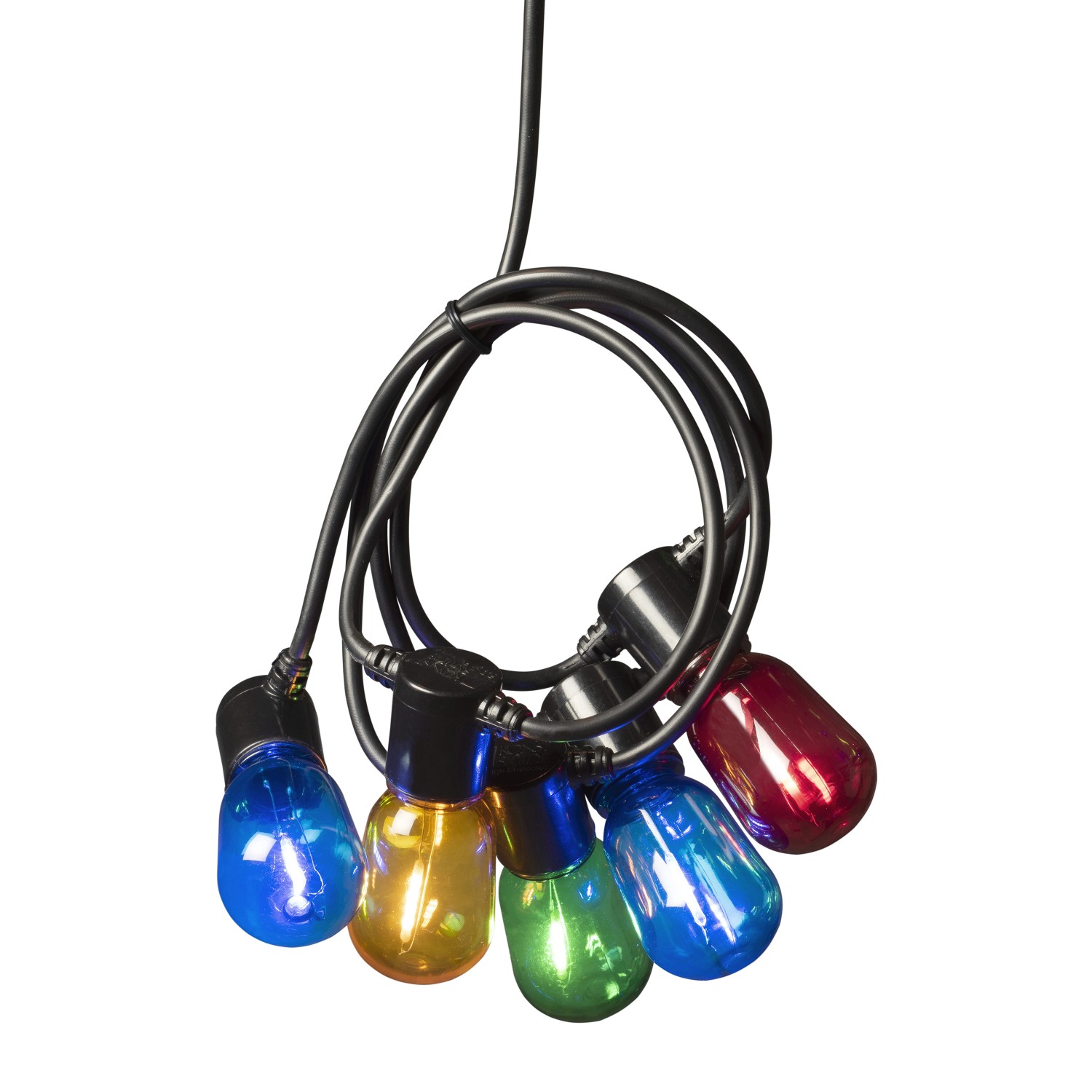 Konstsmide LED-Lichterkette Biergarten mit 20 bunten Birnen für Außen, stimmungsvolle Gartenbeleuchtung.