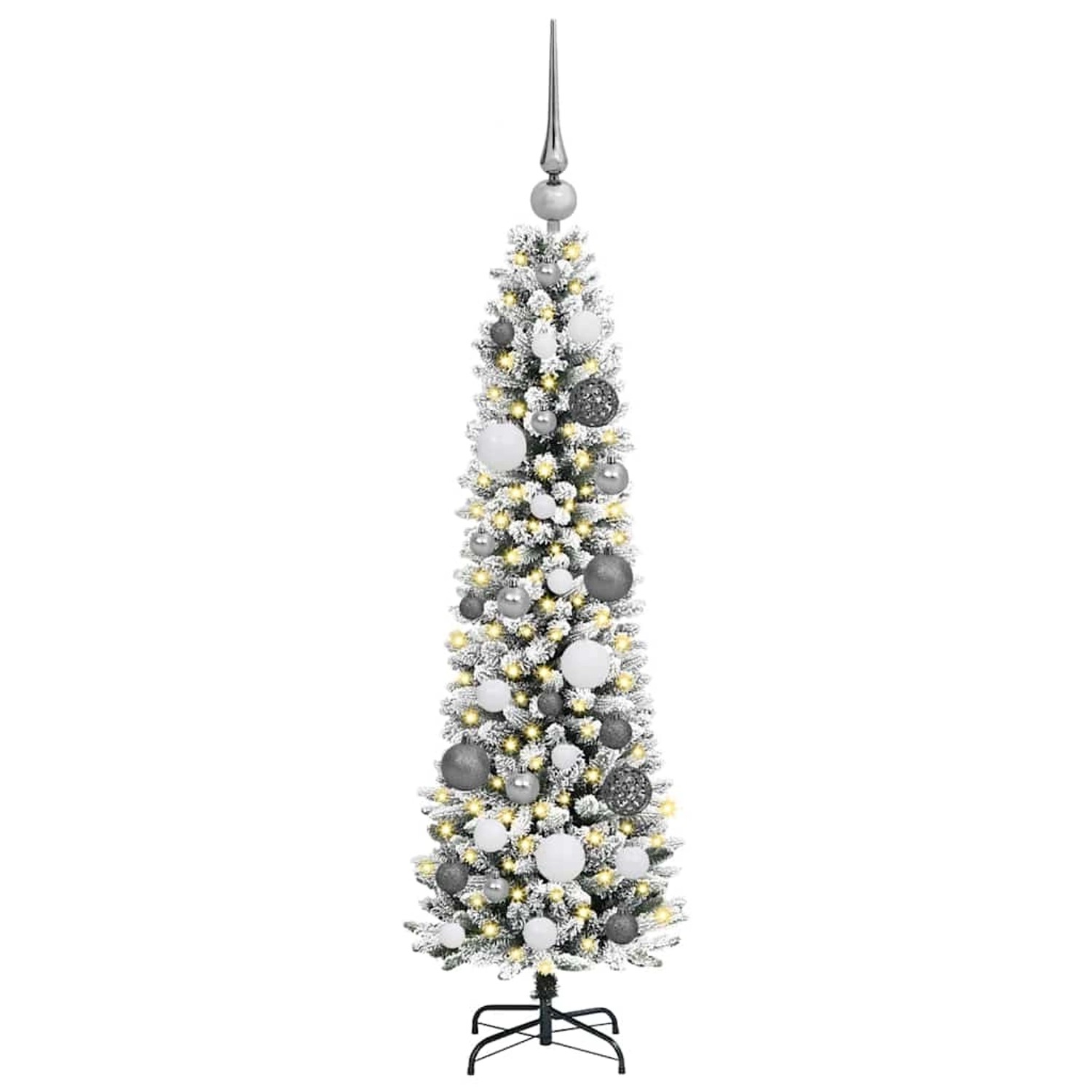 vidaXL Künstlicher Weihnachtsbaum mit 150 LEDs mit Ständer Weiß 120 cm 3396080