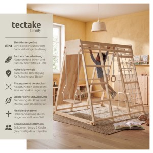 Tectake Klettergerüst Mont Blanc 8In1  Mit Klappfunktion 127 x 123 x 120 cm  123 x 127 x 120 cm Hellbraun