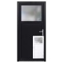 Nebeneingangstür K 504-88, Kunststoff, Weiß/Anthrazit, 88x198 cm, DIN Rechts, mit Ornamentglas