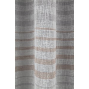Beige-grauer Schlaufenschal Thomas von Neusser Collection, 245x135 cm, gestreift.