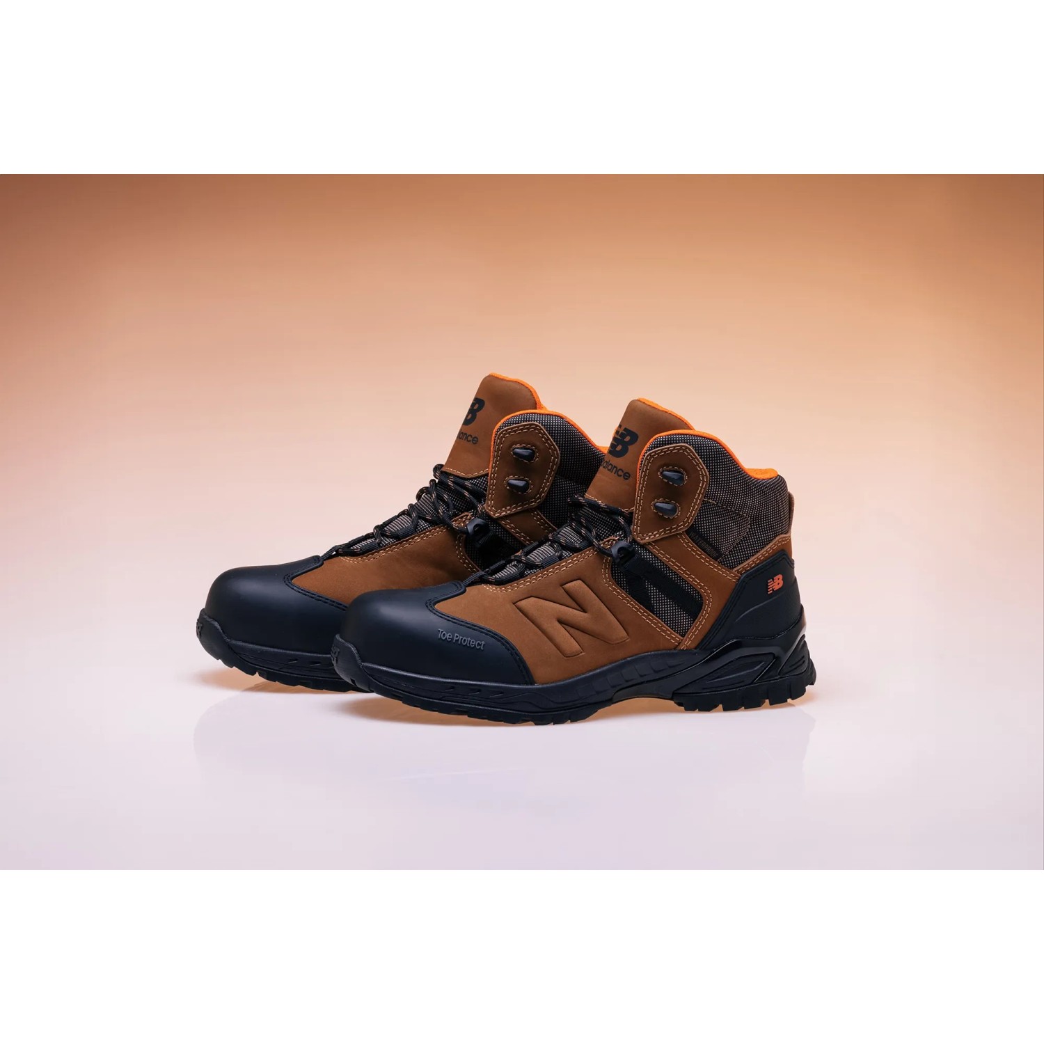 New Balance Allsite S3 Sicherheitsstiefel in Braun-Schwarz, Größe 40. Arbeitsschuhe mit Zehenkappe und Fersenstütze.