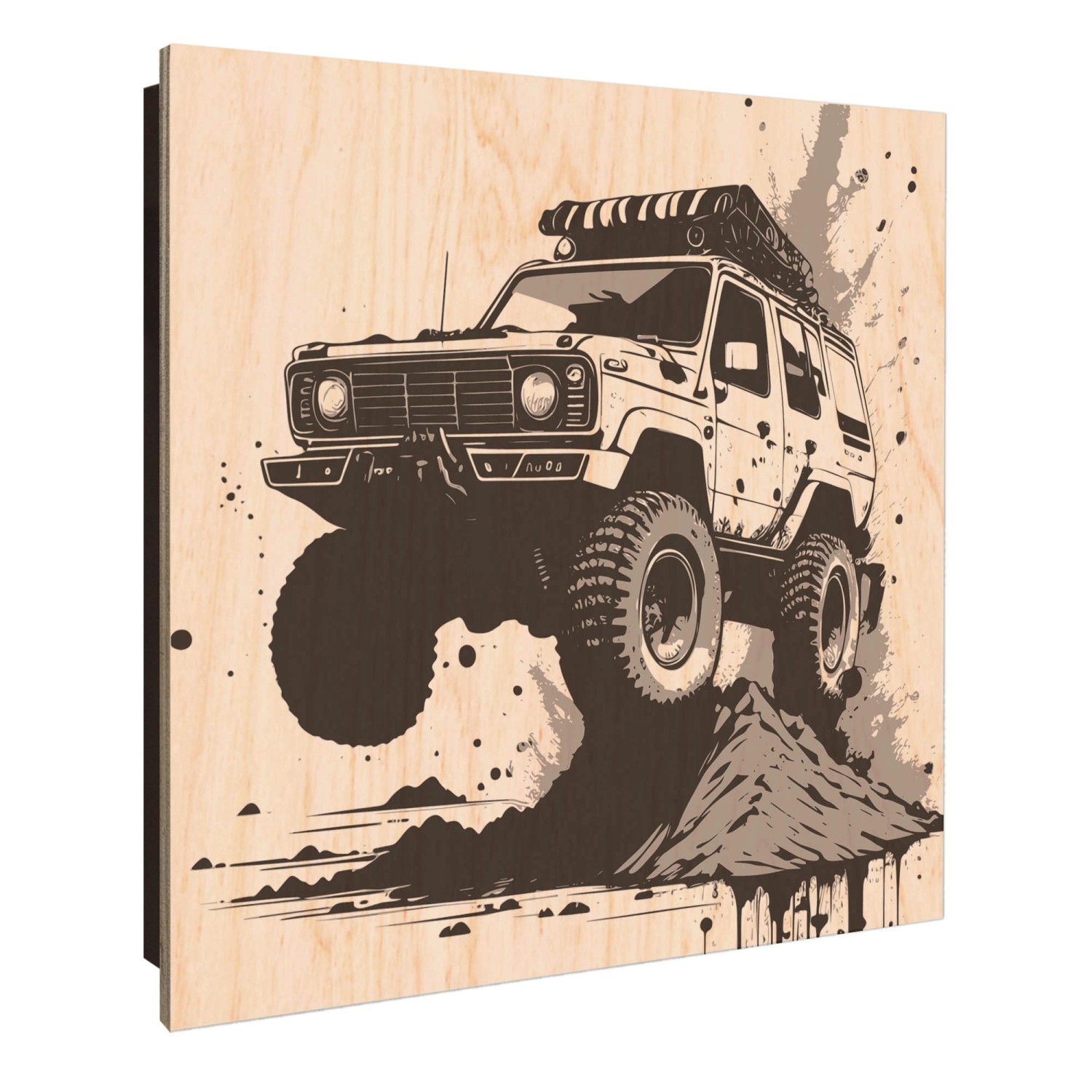 Banjado Schlüsselkasten Holz 30x30cm Schwarz Scharnier Rechts 50 Haken Desi günstig online kaufen