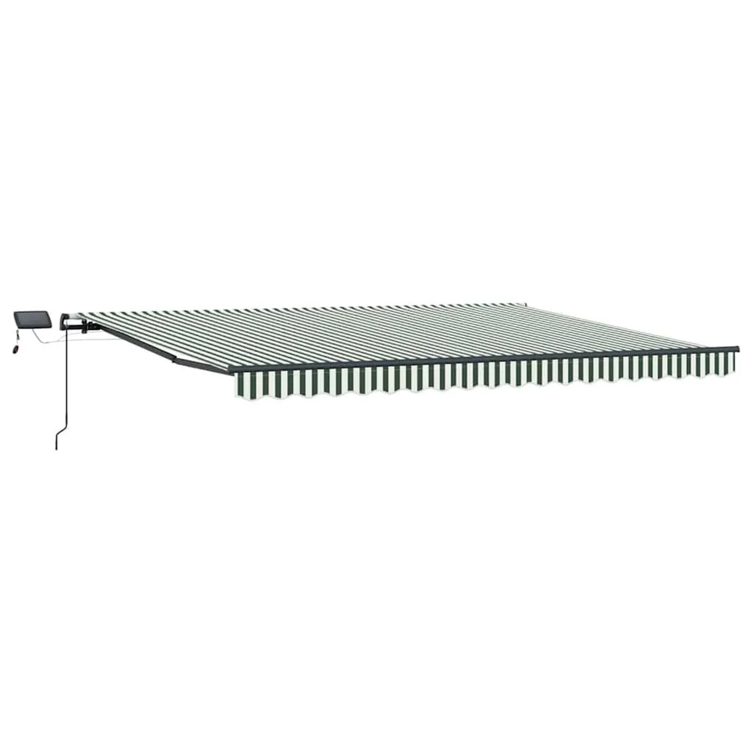 vidaXL Einziehbare Markise Grün und Weiß 400 x 300 cm Stoff 3330724