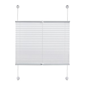 Weißes GARDINIA Plissee Vacufix Thermo 100x130 cm mit Saugnäpfen zur bohrfreien Montage. Verdunkelung & Hitzeschutz.