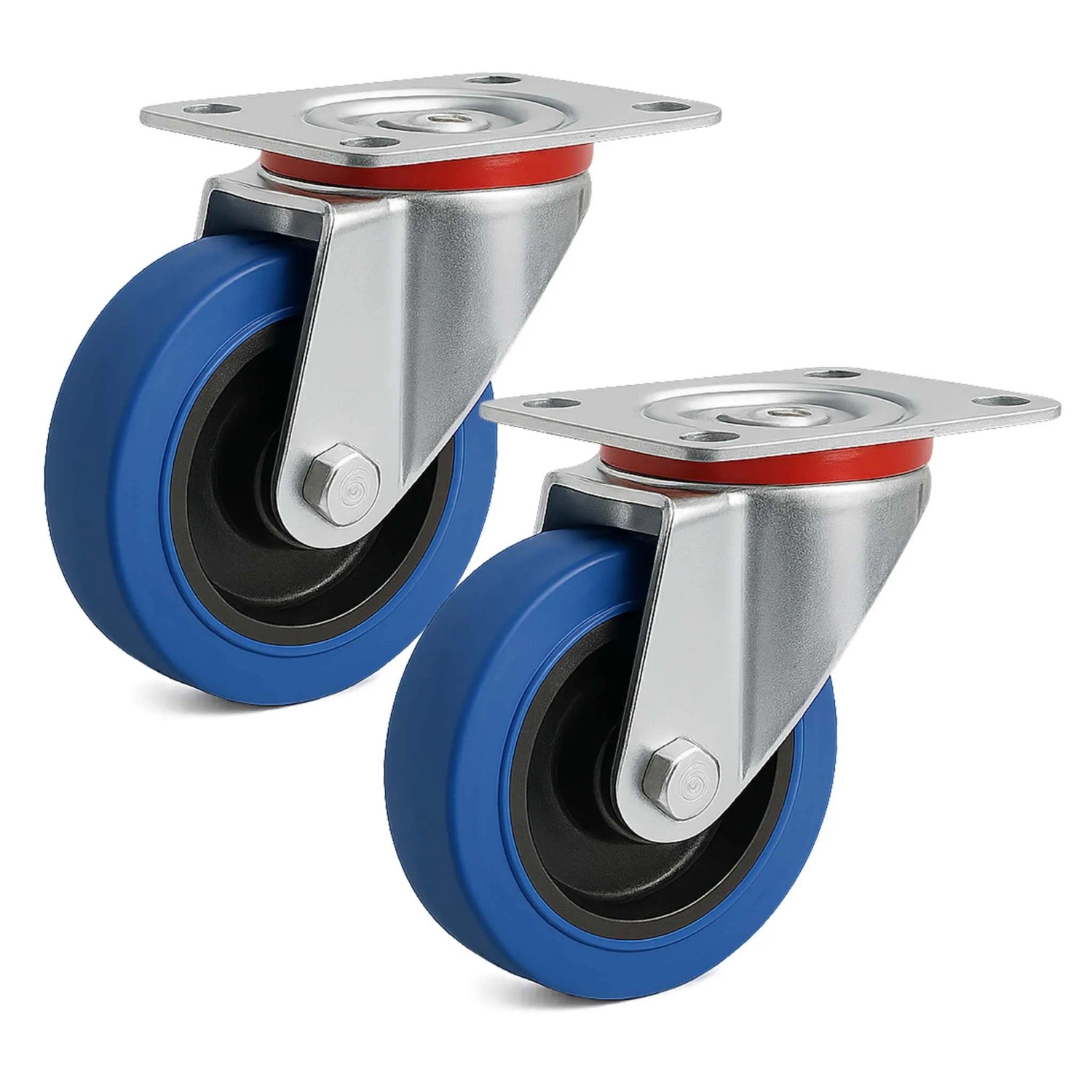 Wiltec Lenkrollen Set 2X Transportrolle O. Bremse 100Mm Möbelrolle 160Kg