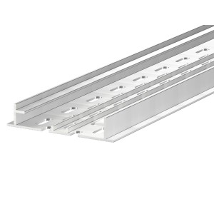 GS Terrassen Unterrinne aus Aluminium, 2 m lang, für Proside Rinnen mit 100 mm Breite.