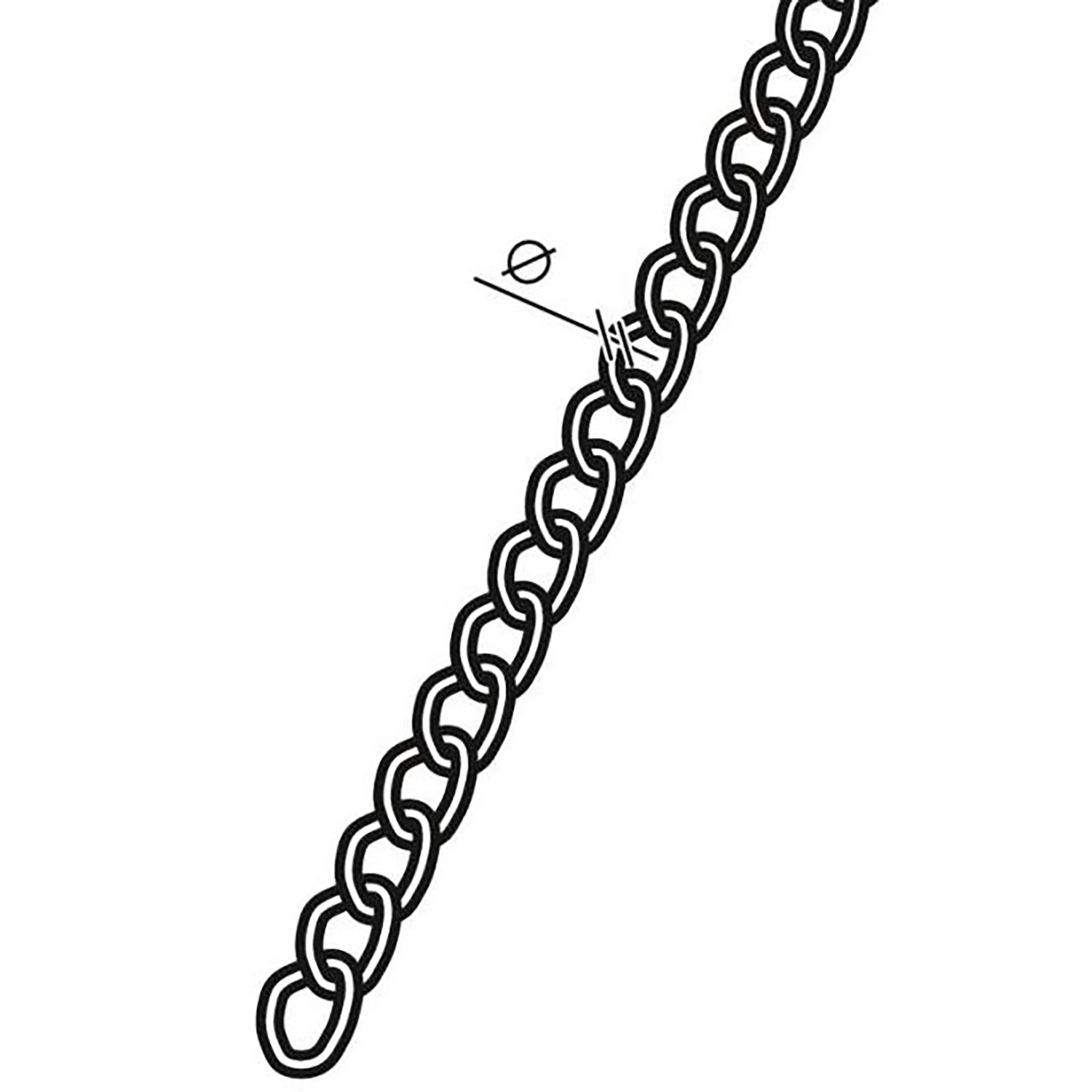 Schwarze Conacord Panzerkette aus Stahl, gedreht, 2 mm Durchmesser, als Meterware.