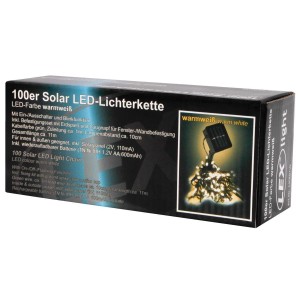 Lex 100er Solar LED Lichterkette Innen Außen Gartenbeleuchtung Party Outdoor Warmweiß