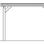 Skizze Carport Friesland Schiefergrau mit Maßangaben (Höhe 241 cm).