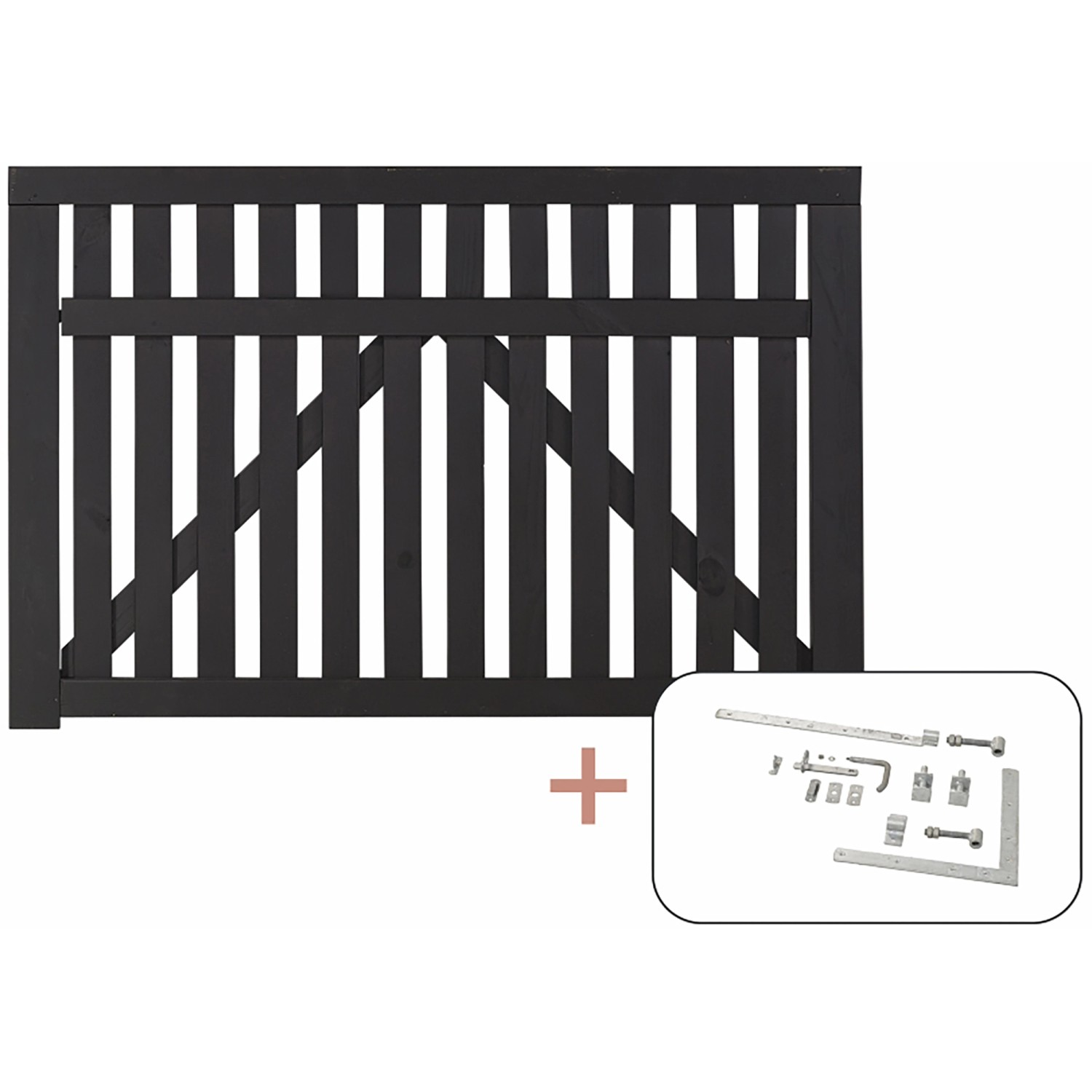 Einzeltor Country Nadelholz Schwarz 150 cm x 98 cm günstig online kaufen