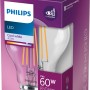 Philips LED-Lampe E27, 7W, Glühlampenform in Verpackung. Neutralweißes Licht, 850 Lumen.