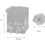 Eckige, schwarze Rosenbox mit Schleife und 12 rosa Rosen, gefriergetrocknet, 15x15cm.