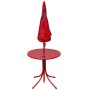 vidaXL Garten-Bistro-Set für Kinder, 3-teilig, rot, mit Tisch, Sonnenschirm und Stühlen.
