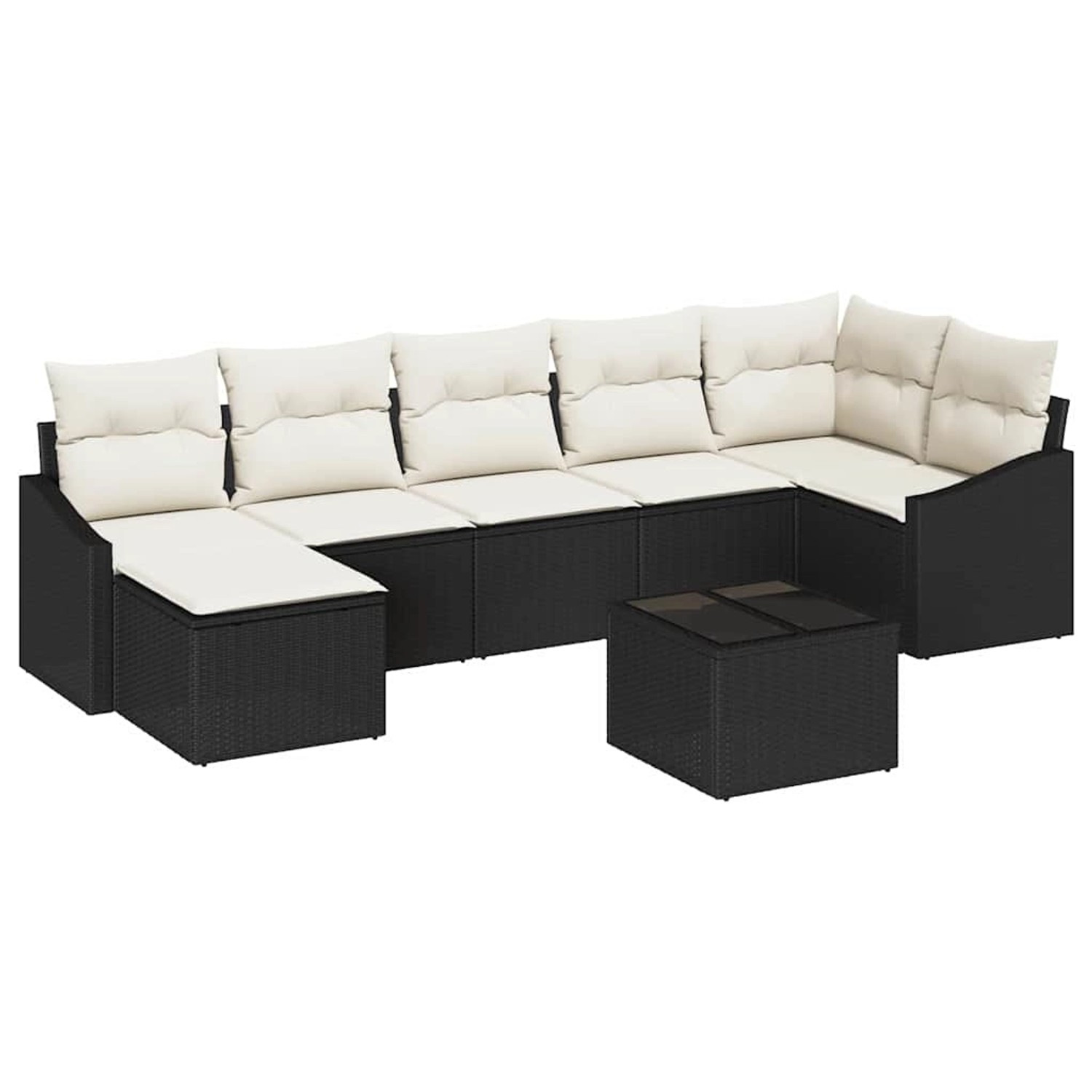 vidaXL Garten-Sofa-Set 8-Tlg Schwarz Poly Rattan 3346817 günstig online kaufen