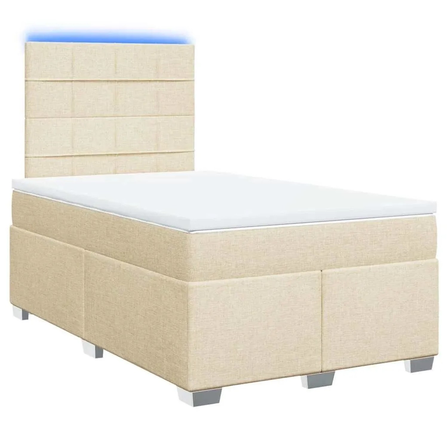 vidaXL Boxspringbett mit Matratze Creme 120x200 cm Stoff 3292760