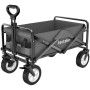 Tectake Bollerwagen Leon Faltbar Mit Bremsen und Gummierten Kunststoffrädern  91 x 53 50 x 101 cm Grau