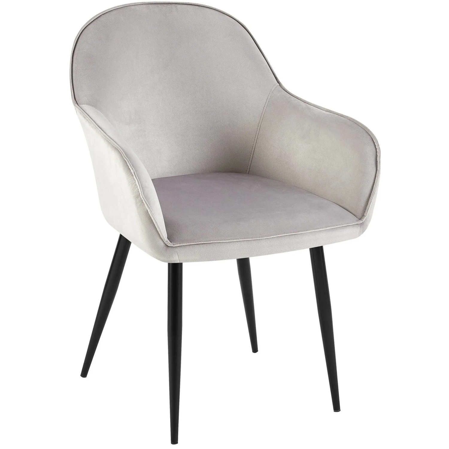 DELUKE Esszimmerstuhl GENIM Samt Grau 60x60x84cm Essstühle Esszimmerstühle Küchenstühle Wohnzimmerstühle