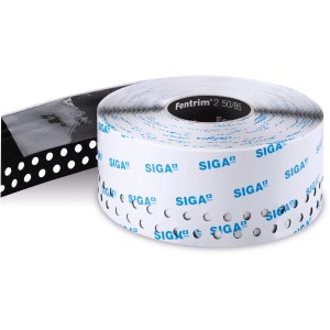 Rolle Siga Fentrim 2 Klebeband, 50/85 mm breit, zum winddichten Verkleben von Fenster- und Türrahmen.