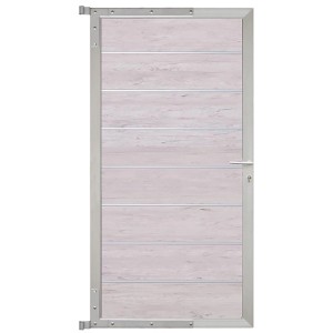 T&J Tor für Gotland Sichtschutzzaun, 90x175 cm, Sand/Silber, mit Rahmen und Füllung.