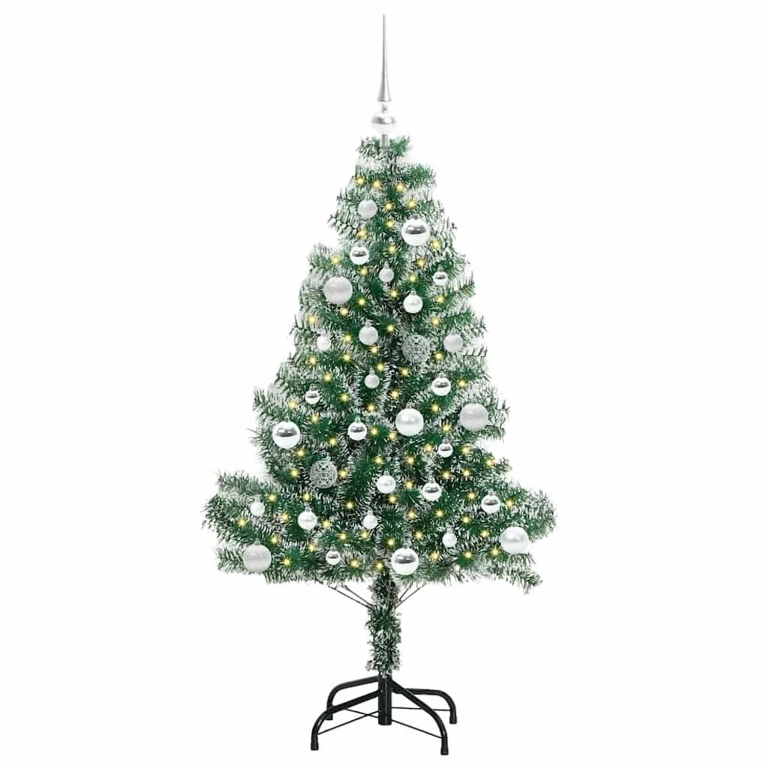 vidaXL Künstlicher Weihnachtsbaum Beschneit mit LED Licht 150 cm 3396811