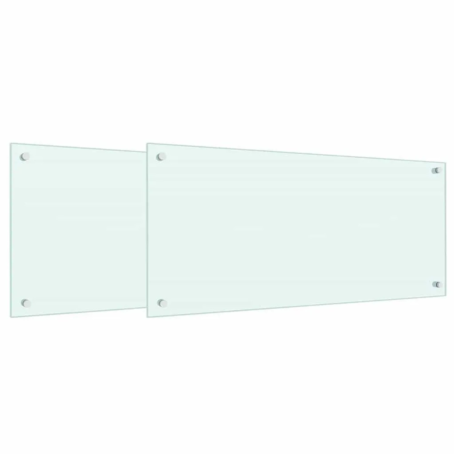 Thumbnail - vidaXL Küchenrückwand 2 pcs Weiß 90 x 40 cm Gehärtetes Glas 3415419