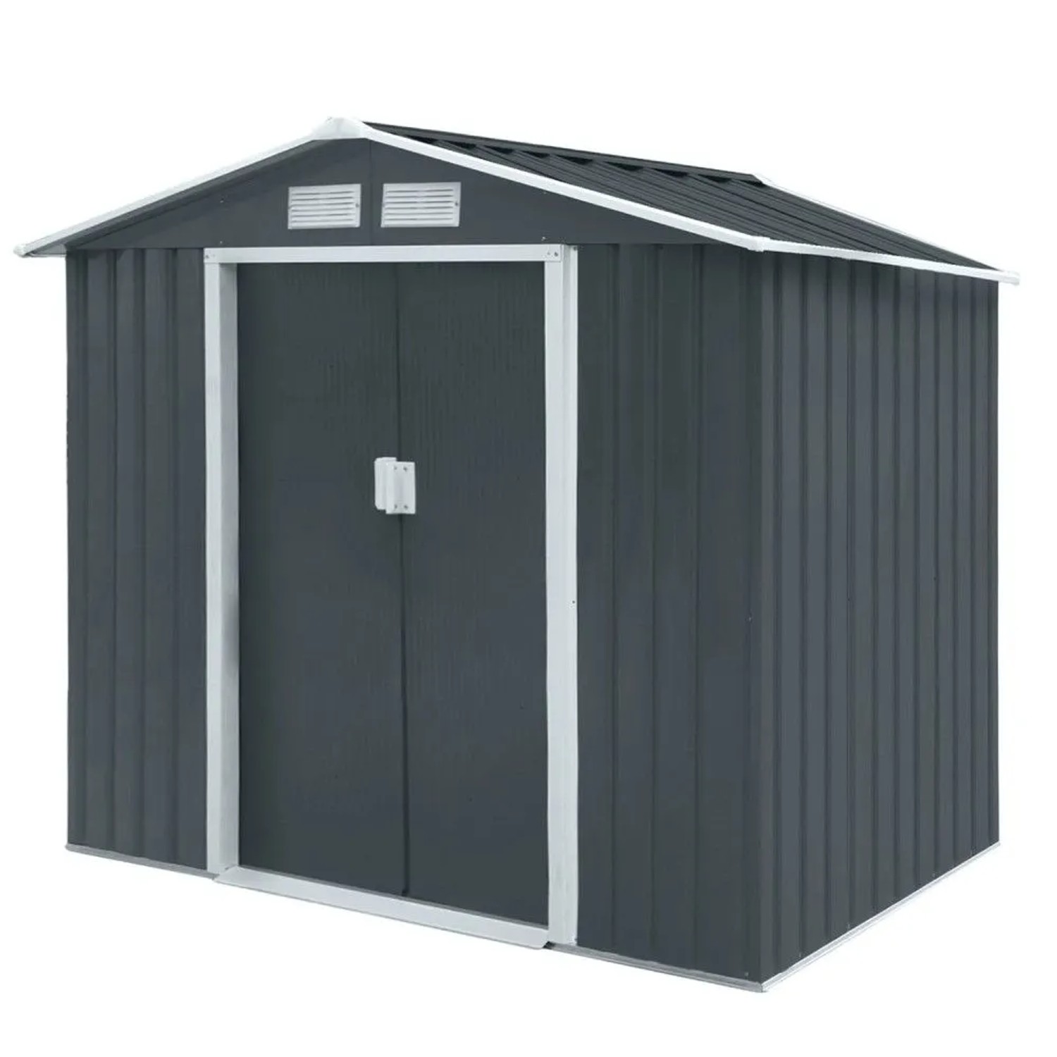 Hattoro S100 Metall Gerätehaus XL Geräteschuppen Garten Schuppen Gartenhaus Grau