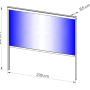 MWH Rollerblind Crank O-Series Rollomarkise 3m Anthrazit. Technische Zeichnung mit blauer Markise, Maße 278x231 cm.