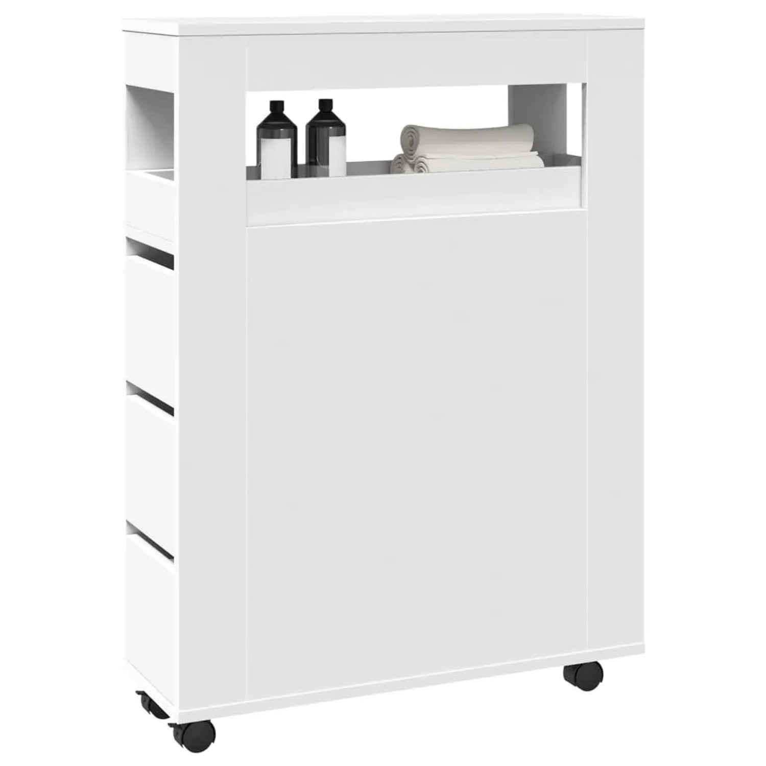 vidaXL Badschrank Schmal mit Rollen Weiß Holzwerkstoff 855268_2